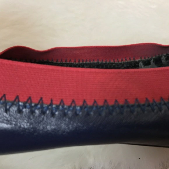 Tory Burch Woman Flat Shoes Navy Blue Red Sz: 9 - Picture 4 of 8